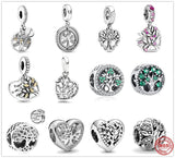 925 Silver Family Tree Dangle Charm Bead for Bracelet
