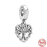 925 Silver Family Tree Dangle Charm Bead for Bracelet