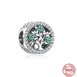 925 Silver Family Tree Dangle Charm Bead for Bracelet