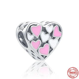 925 Silver Pink Car Unicorn Ice Cream Charm Beads for Women