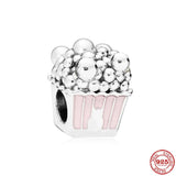 925 Silver Pink Car Unicorn Ice Cream Charm Beads for Women
