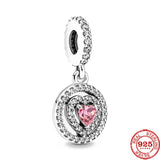 925 Silver Pink Wings Nipple Fit Bracelet Charms Beads For Women