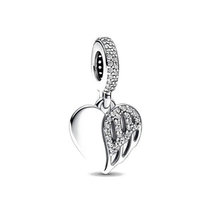 Heart & Angel Dangle Charm for Snake Chain Bracelet - P1486