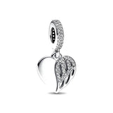 Heart & Angel Dangle Charm for Snake Chain Bracelet - P1486