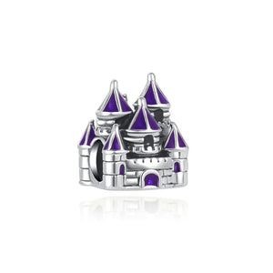 925 Sterling Silver Princess Castle Charm Bead Pendant