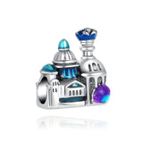 925 Sterling Silver Princess Castle Charm Bead Pendant