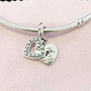 Two-Tone Infinity Heart Diy Bead Snake Chain Bracelet Bangle