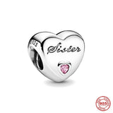 Classic Silver 925 Mom Dad Wife Heart Sister's Love Charm Bead