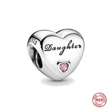 Classic Silver 925 Mom Dad Wife Heart Sister's Love Charm Bead