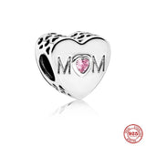Classic Silver 925 Mom Dad Wife Heart Sister's Love Charm Bead