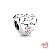 Classic Silver 925 Mom Dad Wife Heart Sister's Love Charm Bead