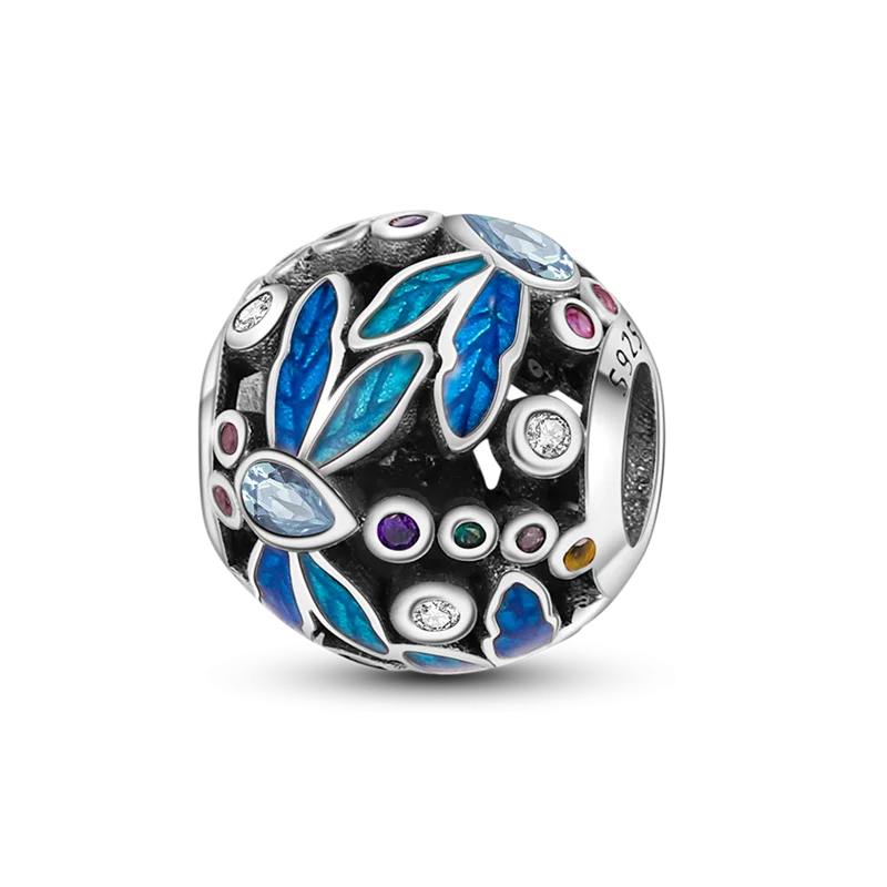 925 Sterling Silver Insect Beaded 3mm Bracelet&Bangle DIY Jewelry