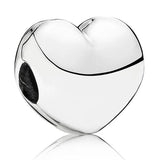 925 Silver Clear Sparkling Freehand Heart Crown Clip Bead