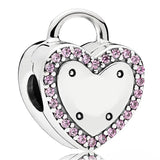 925 Silver Clear Sparkling Freehand Heart Crown Clip Bead