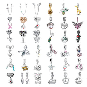 925 Silver Elephant Dangle Dog Charms for Bracelet