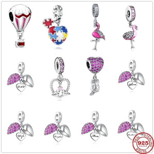 925 Silver Wife Mom Dad Purple Zircon Pendant