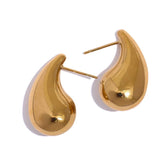 Water Drop Stud Earrings Stainless Steel Charm Jewelry
