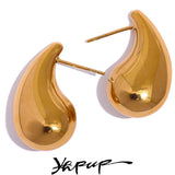 Water Drop Stud Earrings Stainless Steel Charm Jewelry