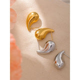 Water Drop Stud Earrings Stainless Steel Charm Jewelry