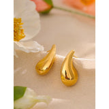 Water Drop Stud Earrings Stainless Steel Charm Jewelry