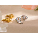 Water Drop Stud Earrings Stainless Steel Charm Jewelry