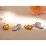 Water Drop Stud Earrings Stainless Steel Charm Jewelry