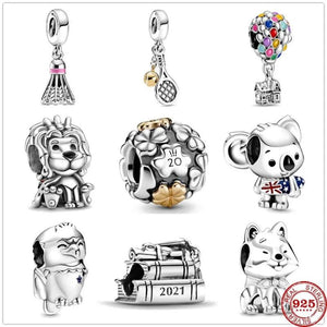 925 Silver Animals Sports Charms Bracelet DIY Jewelry Making
