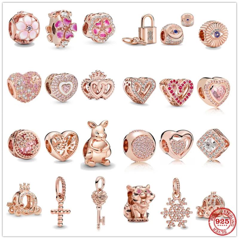 925 Silver Eye Heart Charm Bead For Bracelet DIY Jewelry