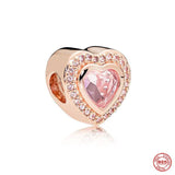 925 Silver Eye Heart Charm Bead For Bracelet DIY Jewelry