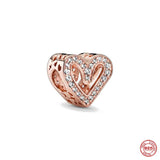 925 Silver Eye Heart Charm Bead For Bracelet DIY Jewelry