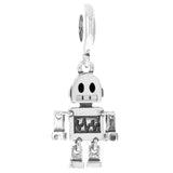 Sterling Silver Cat Paw Bestie Bot Robot Pendant Bead Charm