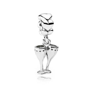 925 Silver Coffee Beer Wine Cup Charm Bead for Bracelet