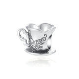 925 Silver Coffee Beer Wine Cup Charm Bead for Bracelet