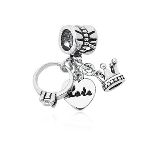 925 Silver Heart Merry-Go-Round Charm Bead Pendant for Bracelet DIY