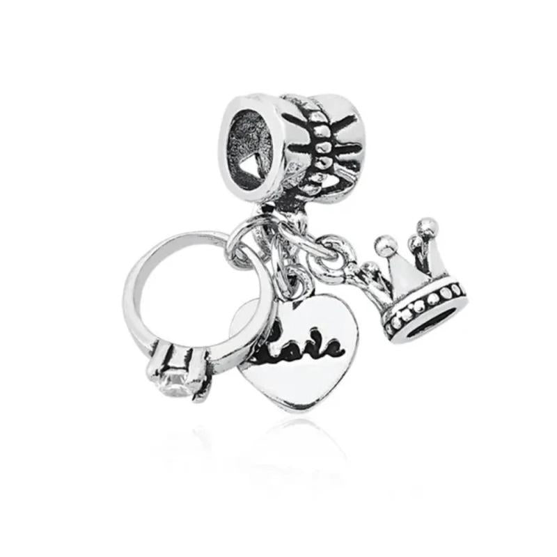 925 Silver Heart Merry-Go-Round Charm Bead Pendant for Bracelet DIY