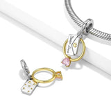 925 Silver Heart Merry-Go-Round Charm Bead Pendant for Bracelet DIY