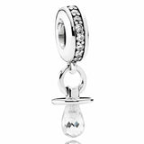 925 Silver Butterfly Pearl Moon Amulet Pendant Bead Bracelet DIY