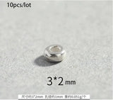 925 Sterling Silver Charm Beads 3x2mm 5x3mm Spacer Findings DIY Earrings