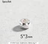 925 Sterling Silver Charm Beads 3x2mm 5x3mm Spacer Findings DIY Earrings
