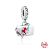 SilverBead Cherry Clip Couple Nurse Doctor Coffee BeautyFit Bracelet Charm Beads
