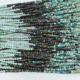Natural Hu Bei Turquoise 2.3mm Faceted Round Beads, Selected