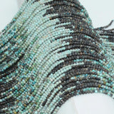 Natural Hu Bei Turquoise 2.3mm Faceted Round Beads, Selected