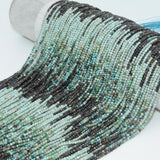 Natural Hu Bei Turquoise 2.3mm Faceted Round Beads, Selected