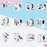 925 Sterling Silver Bracelet with Twelve Constellations Pendant Bead