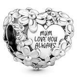 925 Silver Enamel Radiating Love Mama Heart Bead
