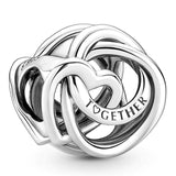 925 Silver Enamel Radiating Love Mama Heart Bead