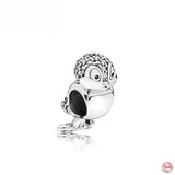 925 Silver Love Hearts Bird Charms Pendant for Bracelet DIY Jewelry