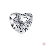 925 Silver Love Hearts Bird Charms Pendant for Bracelet DIY Jewelry