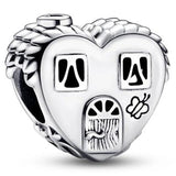 925 Silver Family Infinity Red Heart Charm Bracelet DIY
