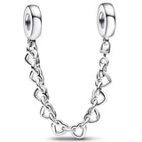 925 Silver Family Infinity Red Heart Charm Bracelet DIY